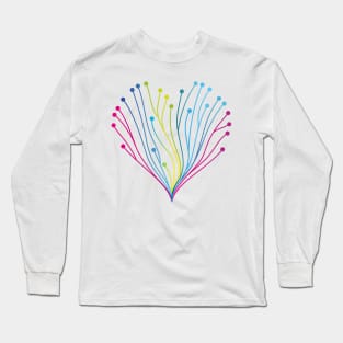 Vibrant Love: Colorful Heart Long Sleeve T-Shirt